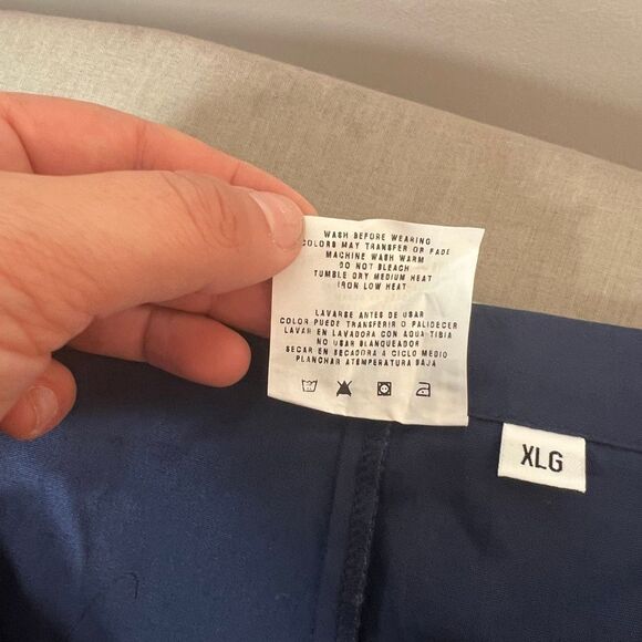 Landau NWT Navy Blue Flat Front Cargo Pockets Non-Stretch Scrub Pants size XL - Picture 7 of 8